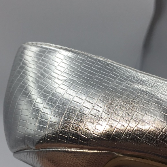 Justfab Teyla Ladies Silver High Heels Pumps Size 6.5 - Picture 7 of 12